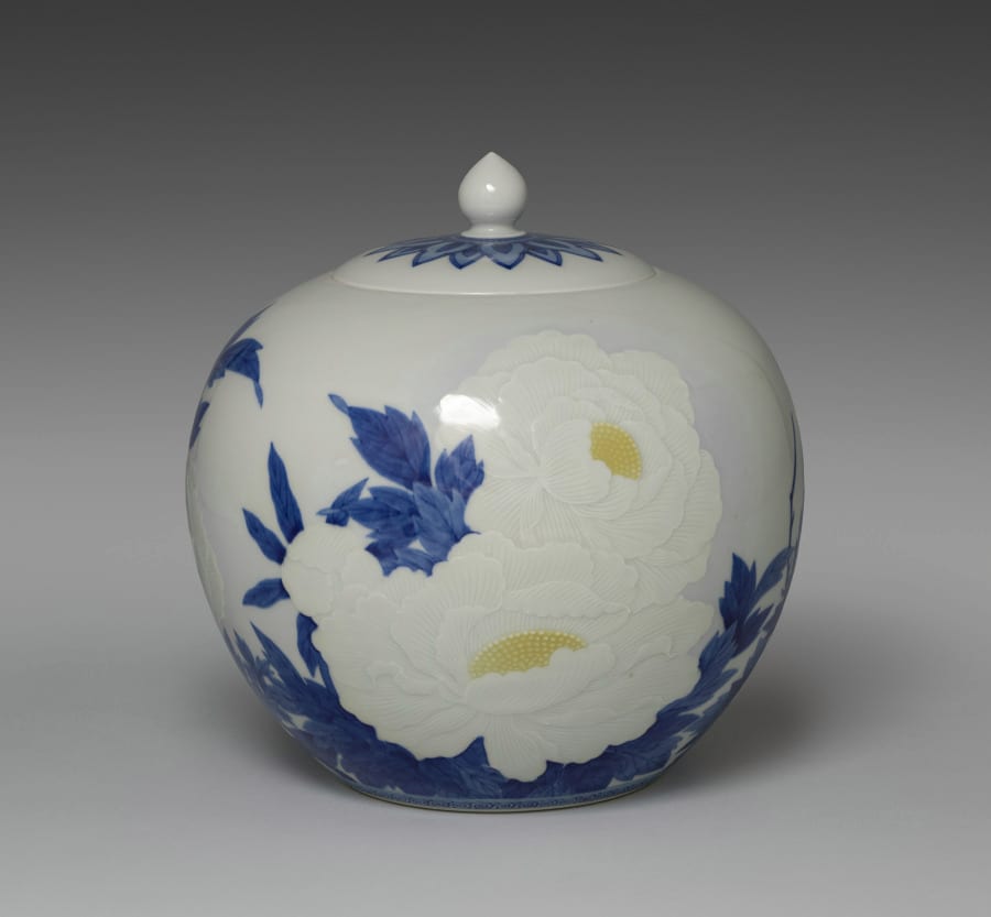 Lidded Jar with Peonies — artwork