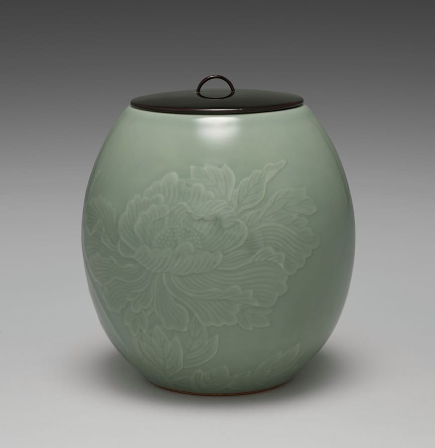 Water Container with Peonies — artwork