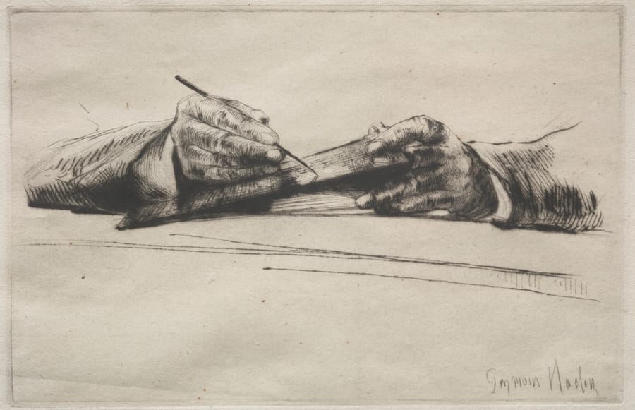 Hands Drypointing — artwork