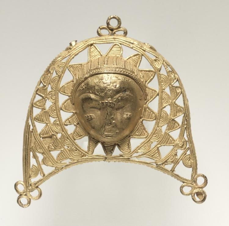 Pendant: Face in Crescent — artwork