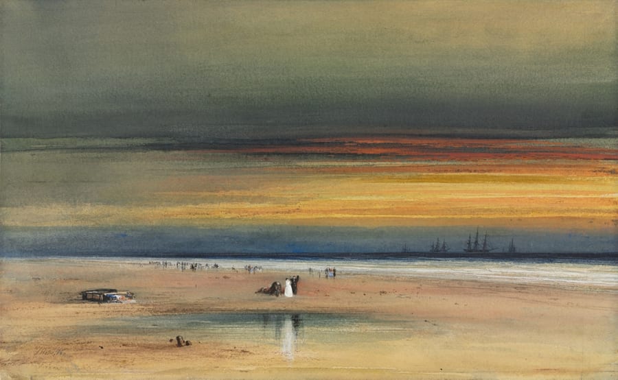 Beach Scene at Sunset — artwork