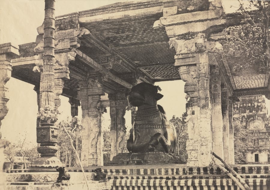 Great Pagoda, Great Bull, Front View, Tanjore, India, plate — artwork